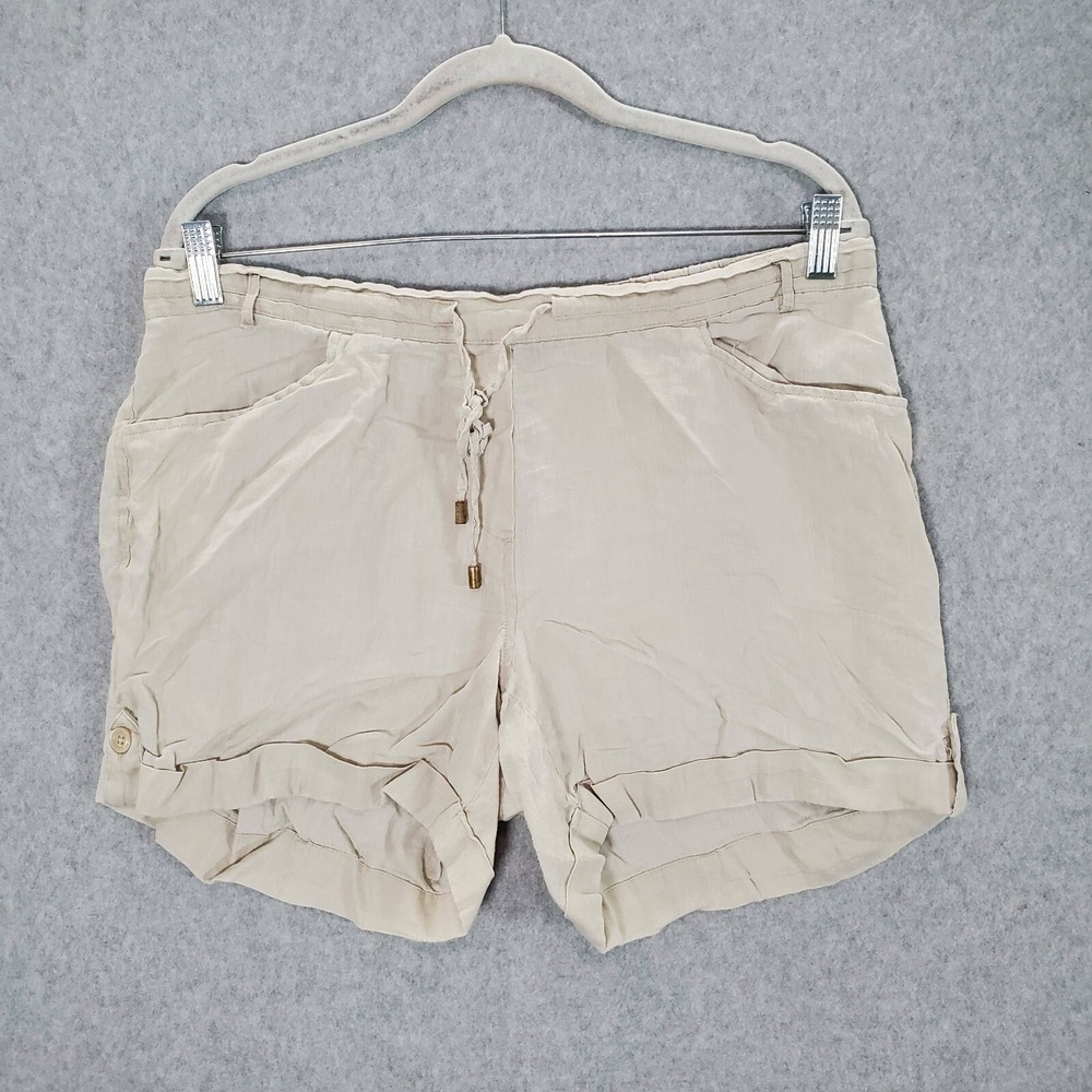Snake Eyes Men Shorts 40 Cream Chino Logo Embroidered Golf Casual Dry 18‎